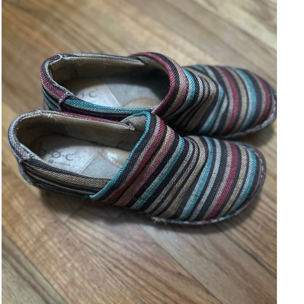 b.o.c. Nadiyya Multicolor Boho Striped Canvas Clogs Size 8M